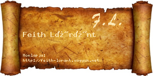 Feith Lóránt névjegykártya