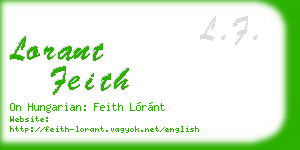 lorant feith business card