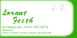 lorant feith business card
